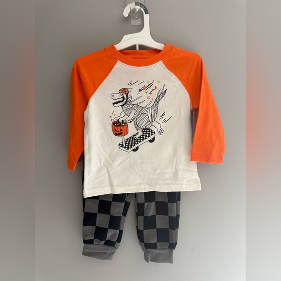 Cat & Jack Halloween Skateboarding Dinosaur Matching Set Baby Boys SZ 18 M New - Picture 1 of 5
